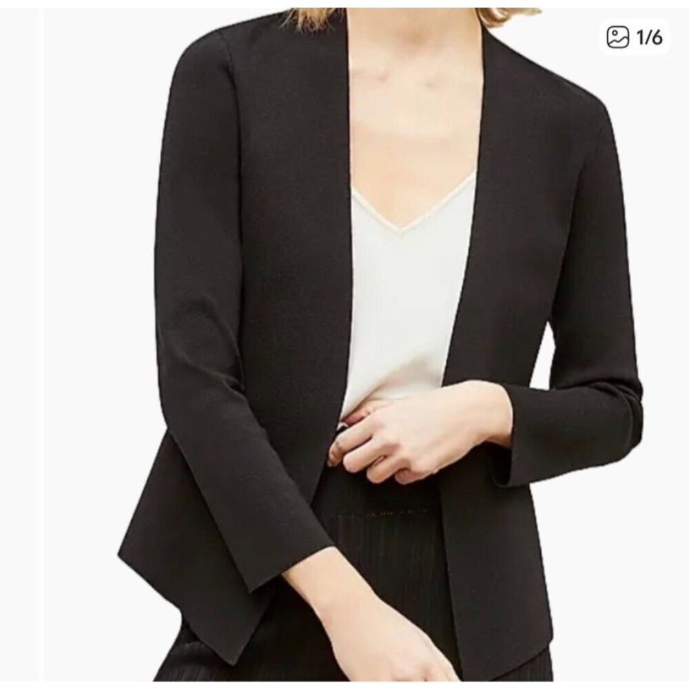 M.M.LaFleur Woolf Jardigan Jacket + Cardigan Blazer – Black (Size L) P35